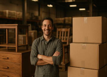 Wooden Furniture in Warehouse