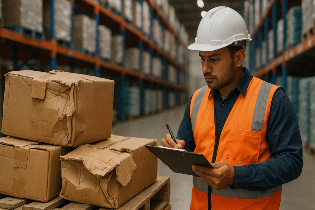 Logistics Staff Inspecting