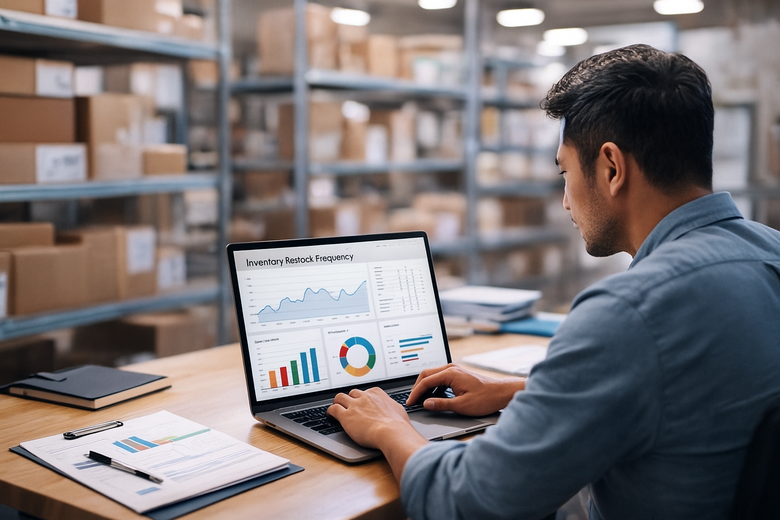 menghitung frekuensi restock ideal berdasarkan demand