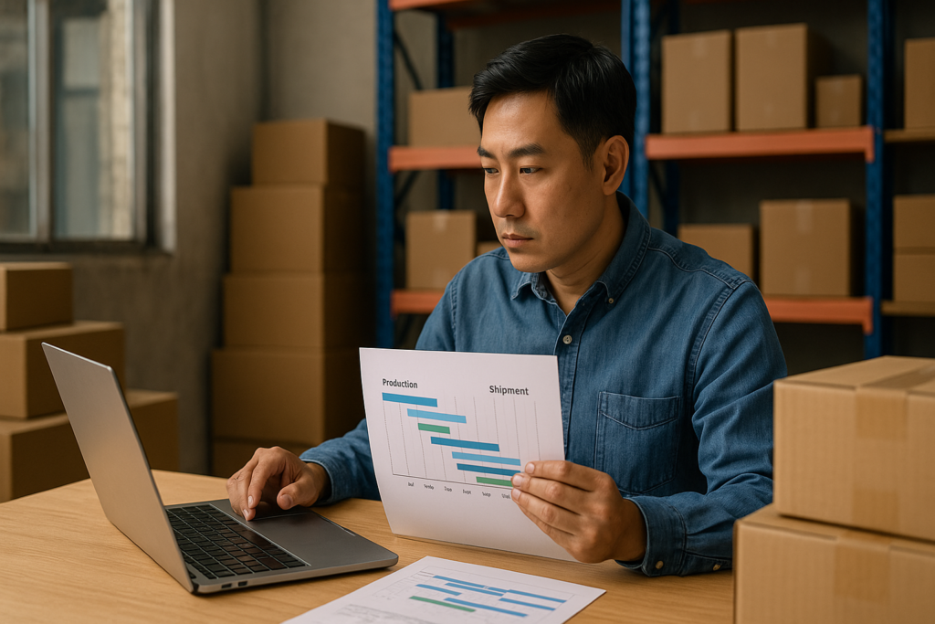 Cara mengatur pengiriman dalam 1x periode produksi agar biaya logistik efisien, stok aman, dan cashflow UMKM impor tetap sehat.