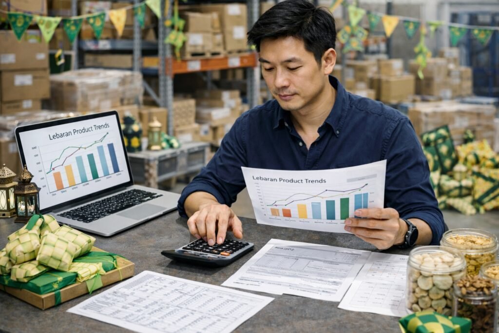 Panduan menentukan produk paling potensial untuk musim Lebaran agar impor tepat sasaran, stok cepat berputar, dan margin UMKM optimal.