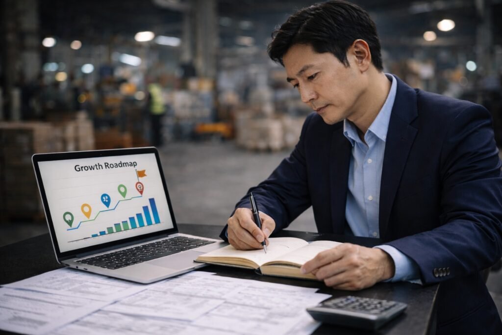 Roadmap importer UMKM menuju skala menengah 6–12 bulan agar pertumbuhan bisnis lebih terarah, stabil, dan minim kesalahan mahal.