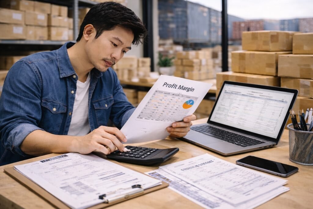 Panduan lengkap analisis margin nyata setelah semua biaya impor agar UMKM tidak terjebak margin semu dan bisa mengambil keputusan bisnis lebih akurat.