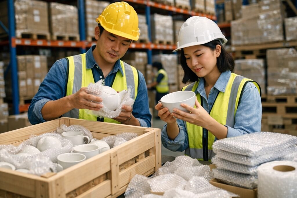 Impor barang pecah belah dari China membutuhkan strategi packing, pengiriman, dan handling khusus agar aman sampai gudang.