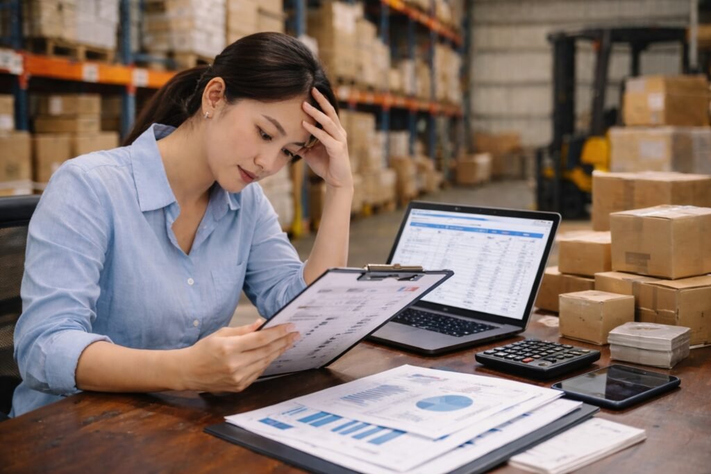 Pelajari berbagai kesalahan penjadwalan produksi yang membuat barang menumpuk di gudang dan cara UMKM impor mencegah pemborosan biaya logistik.