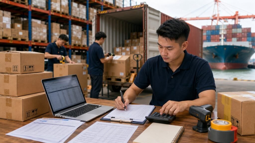 Pelajari cara menghitung biaya impor per SKU agar harga barang, ongkir, biaya gudang, konsolidasi, dan margin jual tiap produk tercatat lebih akurat dan rapi.