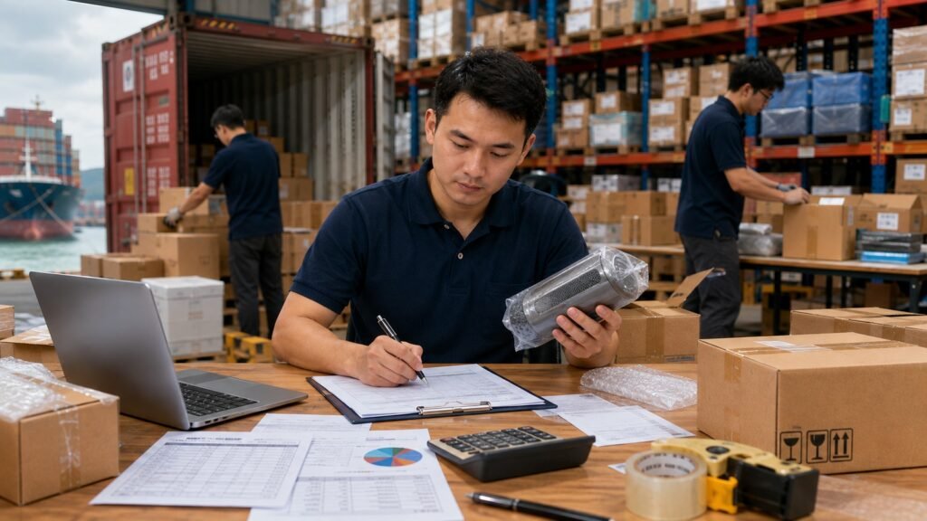 Pelajari cara membuat commercial invoice impor dari China agar data barang, harga, jumlah, supplier, dan pengiriman tercatat konsisten sebelum barang dikirim.