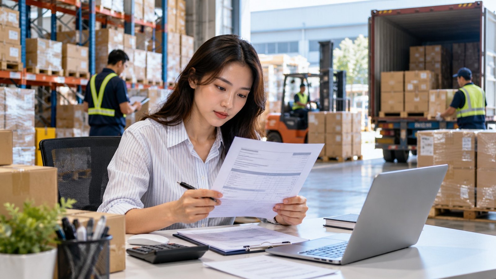 Importir memeriksa proforma invoice supplier China sebelum melakukan pembayaran dan pengiriman